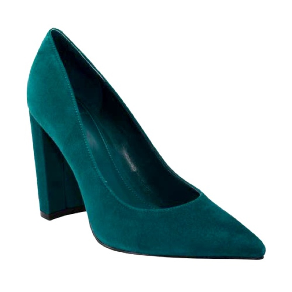 Marc Fisher Block Heel Pump - Dark Green - 8.5